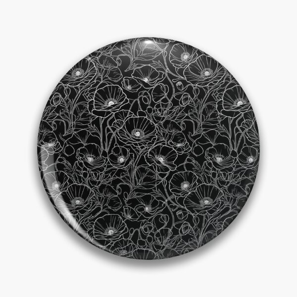 Item preview, Elegant Black and White Poppy Pattern designed and sold by Owcomm.