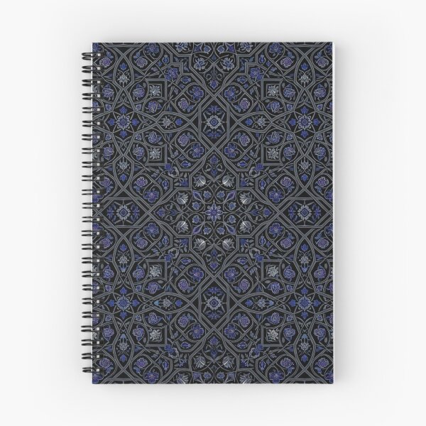Item preview, Dark blue and silver ornate mosaic tile pattern designed and sold by Owcomm.