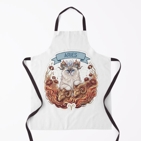 Item preview, Aries Cat Zodiac Sign Cute Astrological Fire Sign Sticker Design designed and sold by PetalsPaws.