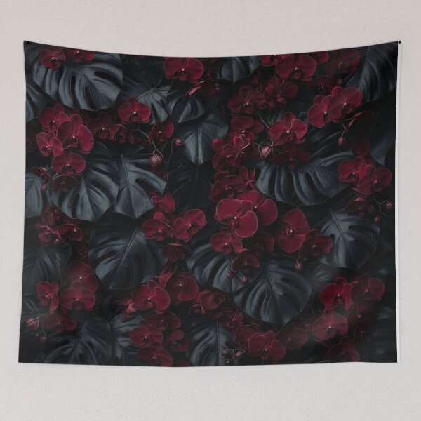 Item preview, Dark Moody Floral Monstera Leaves Pattern designed and sold by Owcomm.