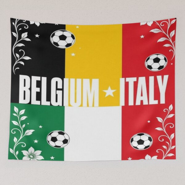 Item preview, Belgium italy minimalist football match poster  designed and sold by Nexus Space.