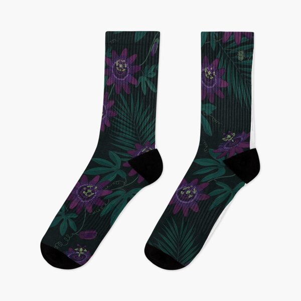 Item preview, Dark Tropical Passionflower Botanical Pattern designed and sold by Owcomm.
