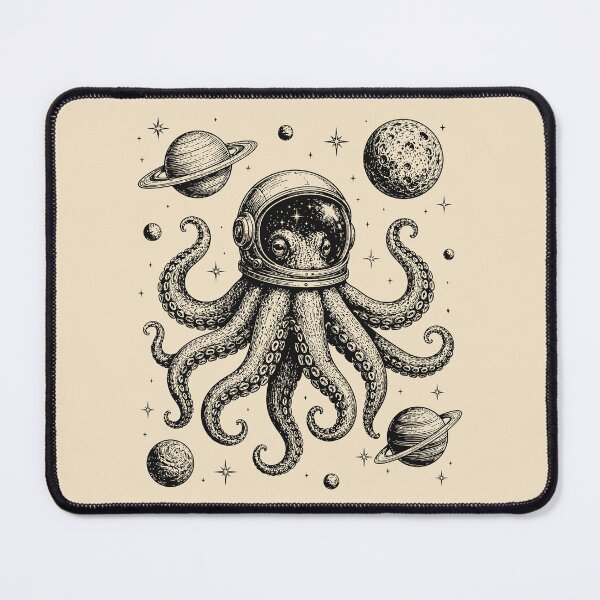 Item preview, Octopus In Space Vintage Planets Astronaut Kraken designed and sold by Y-Vibes.