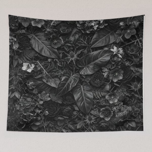 Item preview, Dark Botanical Garden Black And White Floral Pattern designed and sold by Owcomm.