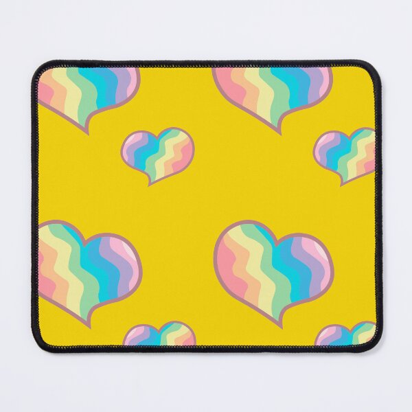Item preview, pattern of hearts of different colors on a yellow background designed and sold by Zhanna LL.
