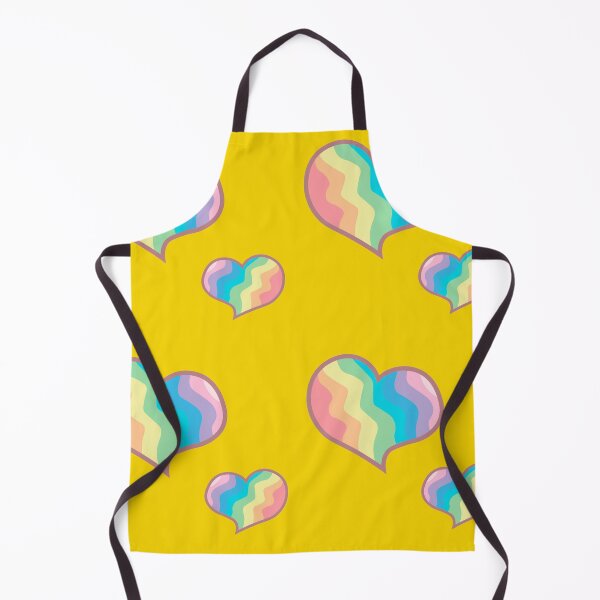Item preview, pattern of hearts of different colors on a yellow background designed and sold by Zhanna LL.