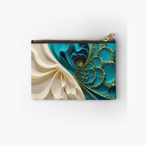 Item preview, Duality of Cream Satin and Teal Gold Filigree designed and sold by Vicky Brago-Mitchell®.