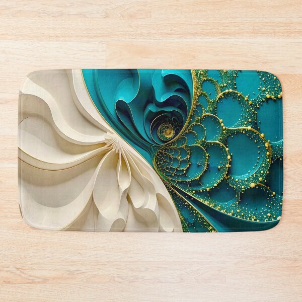 Item preview, Duality of Cream Satin and Teal Gold Filigree designed and sold by Vicky Brago-Mitchell®.