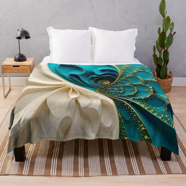 Item preview, Duality of Cream Satin and Teal Gold Filigree designed and sold by Vicky Brago-Mitchell®.