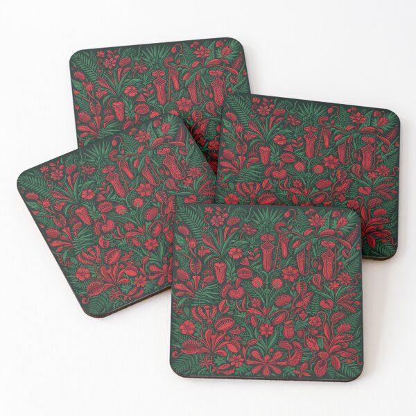 Item preview, Dark Crimson Botanical Carnivorous Plant Pattern designed and sold by Owcomm.