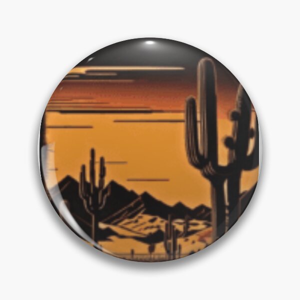 Item preview, Retro Desert Cactus Sunset Vintage Landscape Art designed and sold by LuxocaDesigns24.