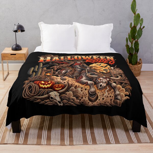 Item preview, Halloween Rodeo Skeleton Cowboy Riding Haunted Bull Vintage Western designed and sold by afr-saad.