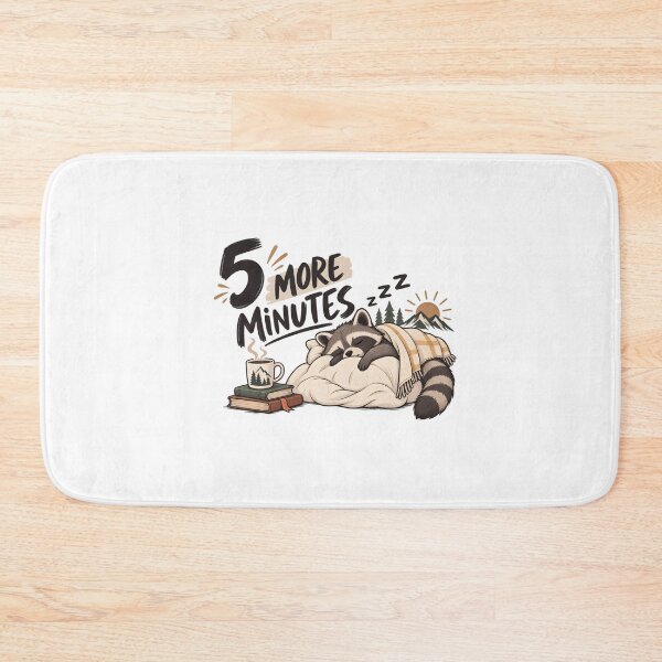 Item preview, 5 More Minutes Sleepy Raccoon – Cozy Morning Humor designed and sold by KawaiiOrbit.