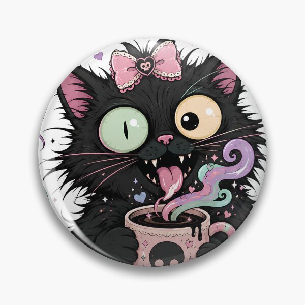 Item preview, First Coffee Then Judgment Crazy Black Cat Kawaii designed and sold by Retro Whiskers.