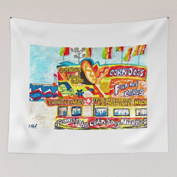 Item preview, Carnival Food Stand Watercolor Art designed and sold by BirdandaBrush.