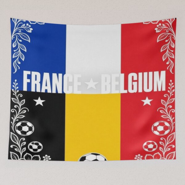 Item preview, France Belgium minimalist football match poster  designed and sold by Nexus Space.