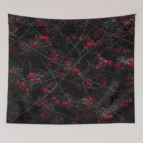 Item preview, Dark Red Roses Thorns Gothic Floral Pattern designed and sold by Owcomm.