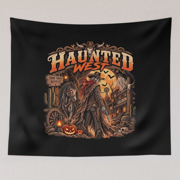 Item preview, Haunted West Skeleton Cowboy Halloween Western designed and sold by afr-saad.