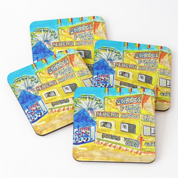 Item preview, Carnival Food Stand Watercolor – Ferris Wheel Fairground Art designed and sold by BirdandaBrush.
