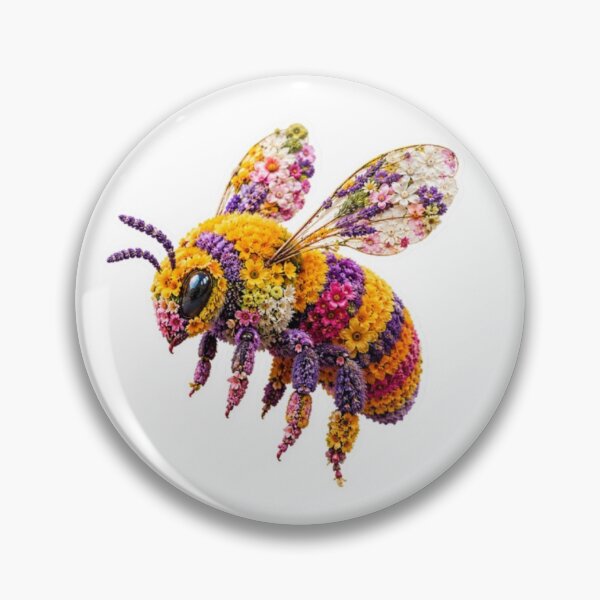 Item preview, Beautiful Floral Bee Made of Colorful Flowers designed and sold by Snurly.