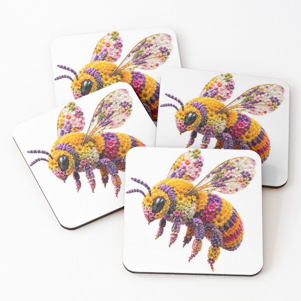Item preview, Beautiful Floral Bee Made of Colorful Flowers designed and sold by Snurly.