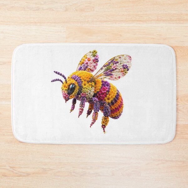 Item preview, Beautiful Floral Bee Made of Colorful Flowers designed and sold by Snurly.