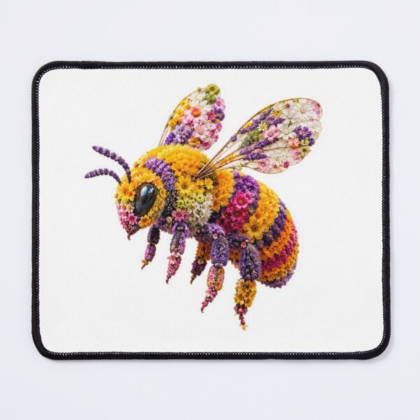 Item preview, Beautiful Floral Bee Made of Colorful Flowers designed and sold by Snurly.