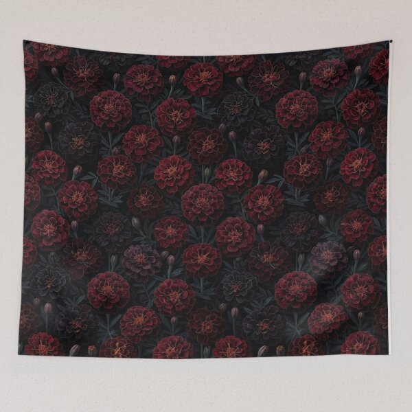 Item preview, Dark Marigold Floral Botanical Dark Academia Pattern designed and sold by Owcomm.