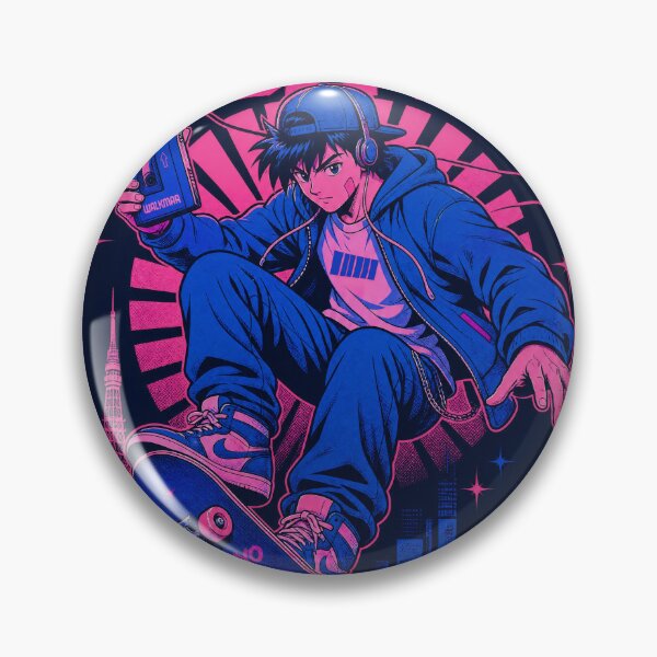 Item preview, Rewind City Tokyo Anime Skater Print designed and sold by NullSpacePrints.