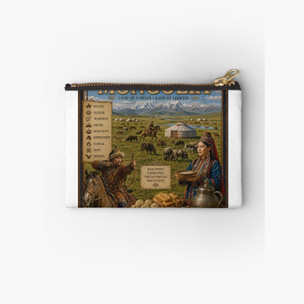 Item preview, Cartel turístico de Mongolia | Patrimonio nómada y arte popular de las estepas de Gengis Kan designed and sold by alexcorporation.