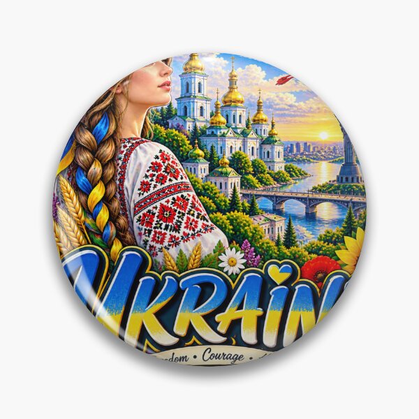 Item preview, Ukraine Travel Sticker | Vyshyvanka Sunflower Tryzub Stork & Freedom Emblem designed and sold by alexcorporation.