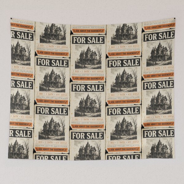 Item preview, Haunted Victorian House For Sale Listing Sign designed and sold by The Mellonaire.