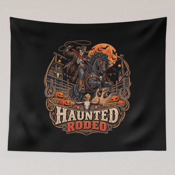 Item preview, Haunted Rodeo Skeleton Cowboy Halloween Western Vintage designed and sold by afr-saad.