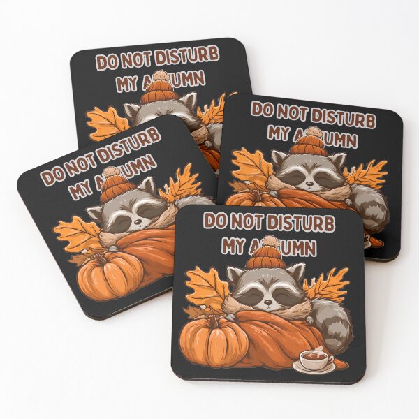 Item preview, Do Not Disturb My Autumn - Cozy Racoon Wrapped in a Blanket with Tea & Pumpkin designed and sold by AceEye.