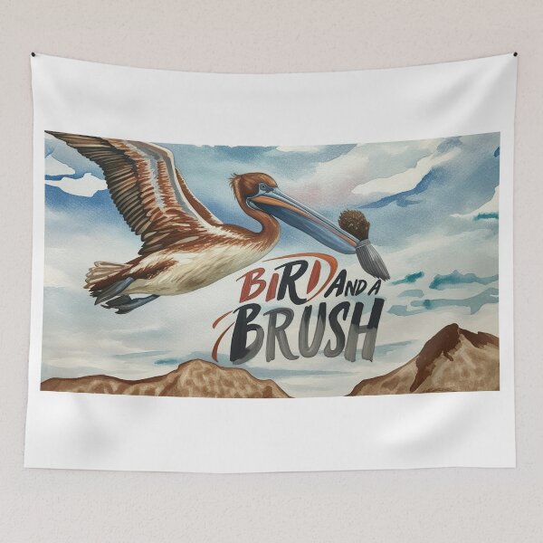 Item preview, Bird and A Brush Pelican Flying  designed and sold by BirdandaBrush.