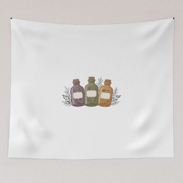 Item preview, Vintage Apothecary Bottles Witchy Herbal Illustration designed and sold by urchoice002.
