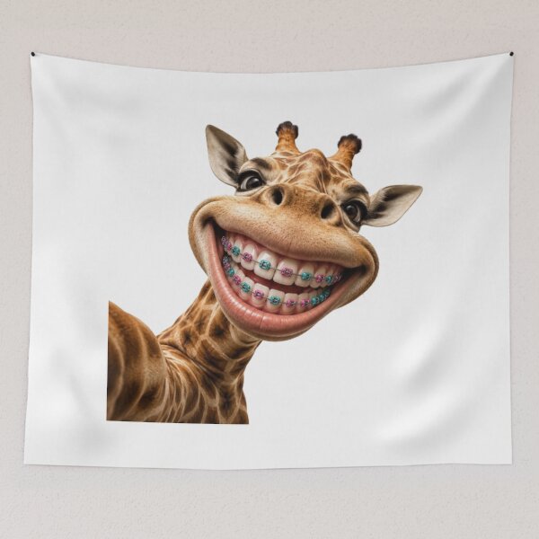 Item preview, Funny Giraffe Taking Selfie with Braces designed and sold by Snurly.