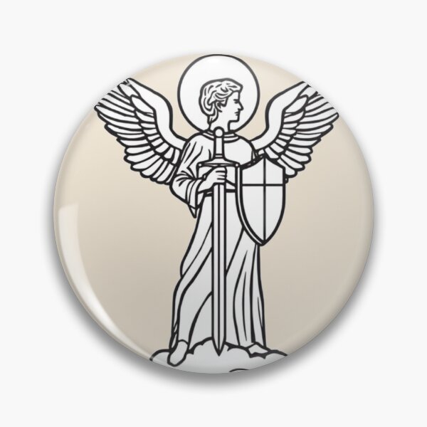 Item preview, St. Michael the Archangel Line Art designed and sold by cybercanvasmuse.