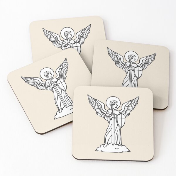 Item preview, St. Michael the Archangel Line Art designed and sold by cybercanvasmuse.