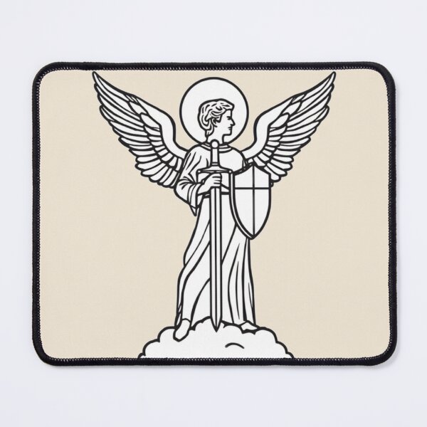 Item preview, St. Michael the Archangel Line Art designed and sold by cybercanvasmuse.