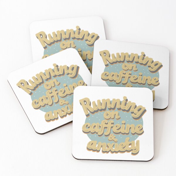 Item preview, Running on Caffeine & Anxiety Typography Design designed and sold by DinaArtStudio.