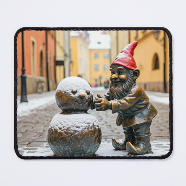 Item preview, Wroclaw Gnome Making a Snowman designed and sold by Purrfecta.