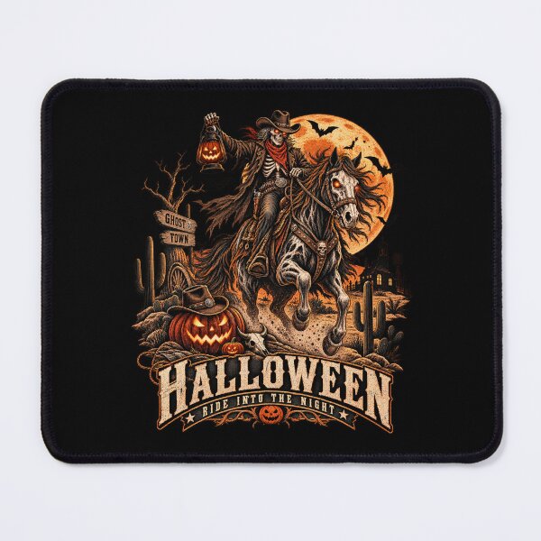 Item preview, Haunted Cowboy Halloween Skeleton Horse Vintage Western designed and sold by afr-saad.
