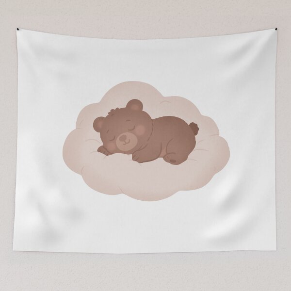 Item preview, Sleeping Bear on Cloud Illustration designed and sold by DinaArtStudio.