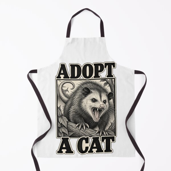 Item preview, Retro Adopt A Cat Funny Opossum Possum Meme designed and sold by WolfmanProphecy.