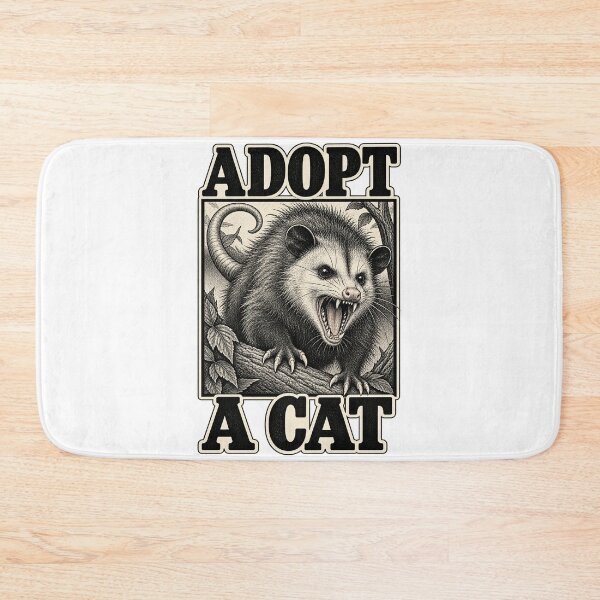 Item preview, Retro Adopt A Cat Funny Opossum Possum Meme designed and sold by WolfmanProphecy.