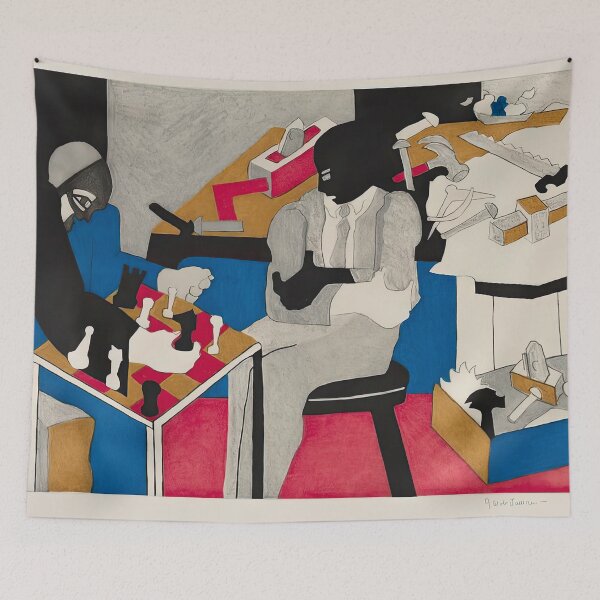 Item preview, Jacob Lawrence, Two Builders Playing Chess designed and sold by DavidSrna.