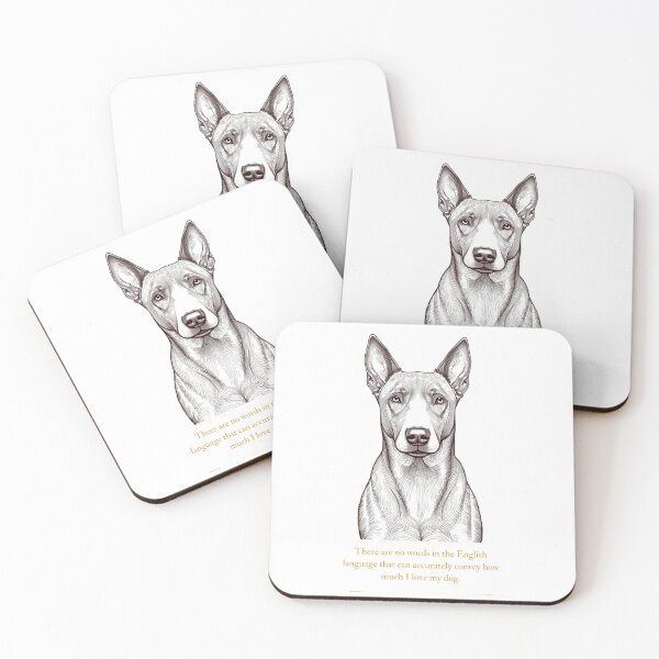 Item preview, Vintage Pitbull Basenji Mix Love Quote designed and sold by WaggingTailsCo.