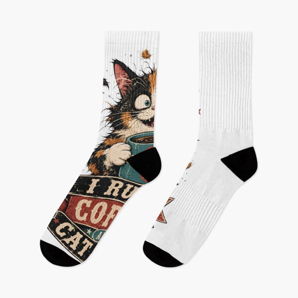 Item preview, I Run On Coffee And Cat Hair Silly Calico Cat Vintage designed and sold by Retro Whiskers.