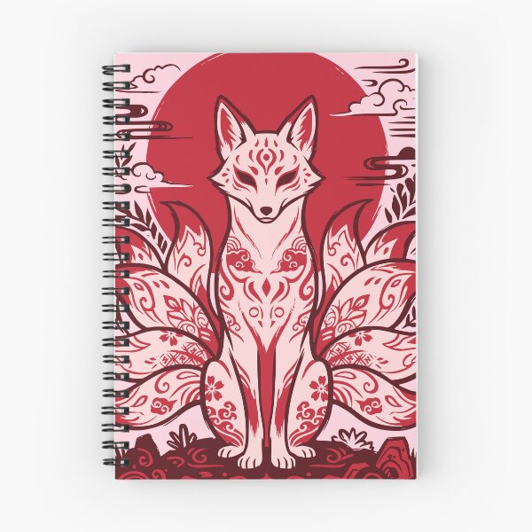 Artikelvorschau, Japanisches Fuchs-Kitsune-Sonnen-Grafik entworfen und verkauft von LinaValearte.
